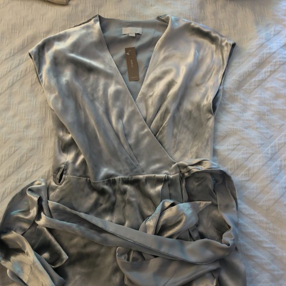 NWT J. Crew Silver Velvet Wrap Dress - Picture 8 of 13